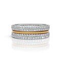 Solid Gold And 925 Sterling Silver Gold Moissanite Diamond Band Ring
