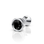 Round Black Bezel Stud ( 1 PC)