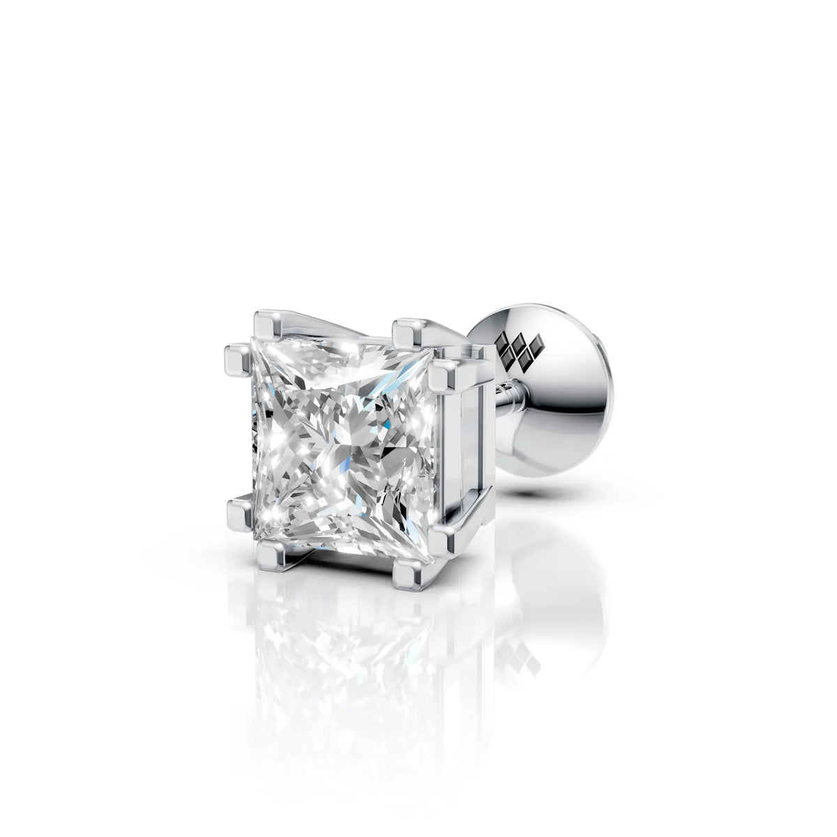 Princess Cut Eight Prong Diamond Stud (1 PC)