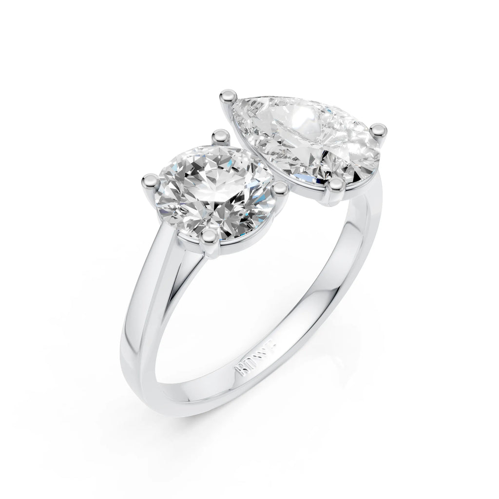 Dual-Stone Ring – Pear & Round Cut