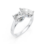 Dual-Stone Ring – Pear & Round Cut