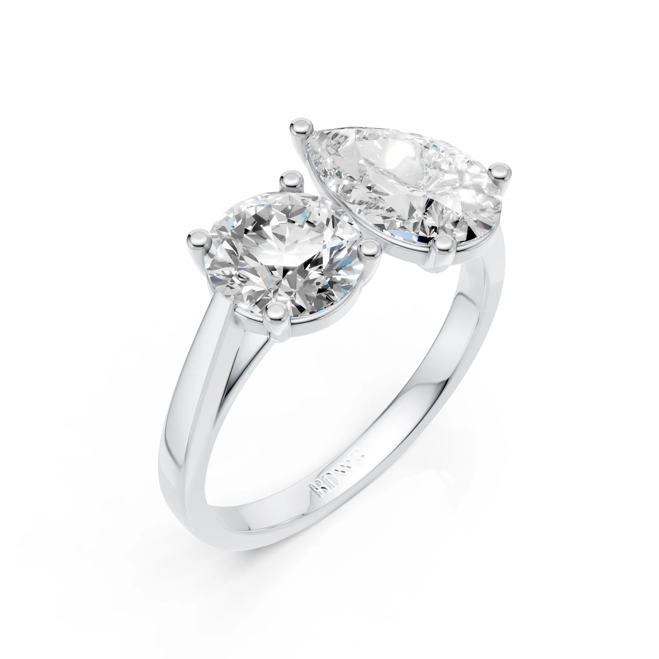 Dual-Stone Ring – Pear & Round Cut