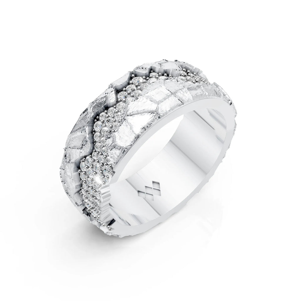 Textured Diamond Band Ring