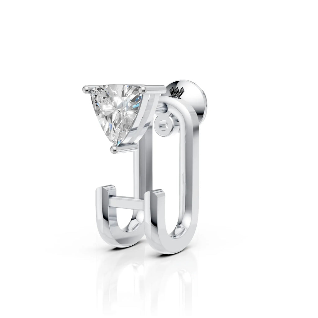 Trillion Diamond Open Hoop Stud