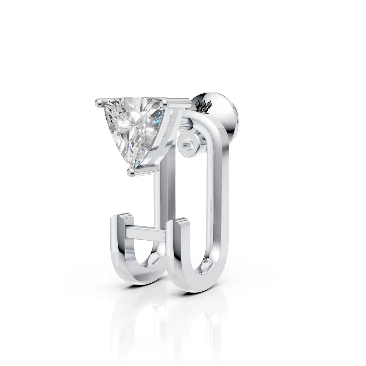 Trillion Diamond Open Hoop Stud