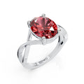Modern Round Ruby Solitaire Ring