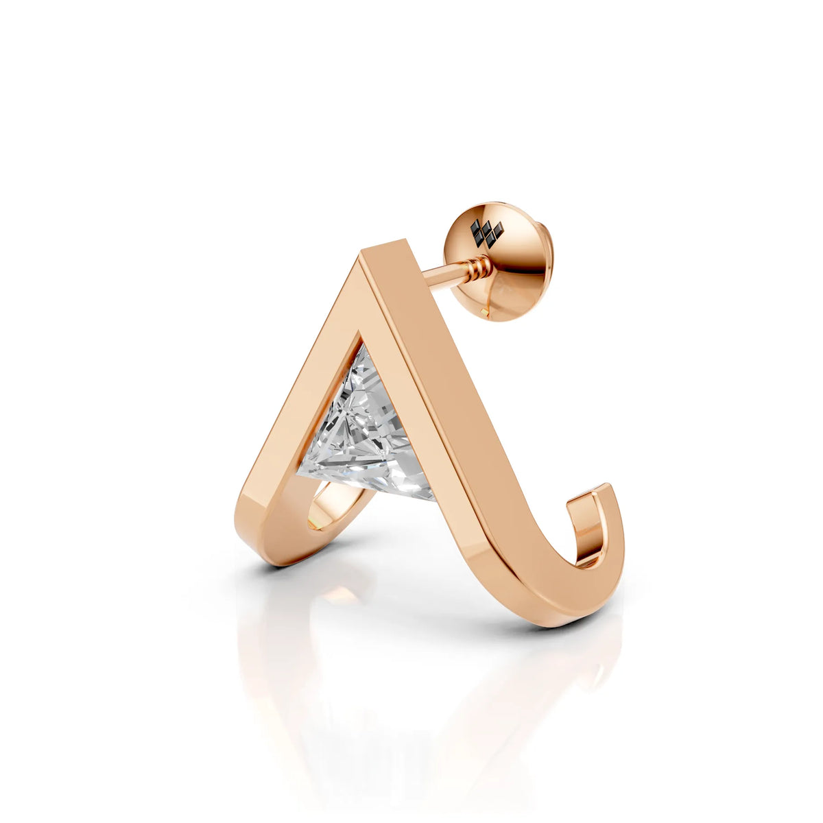 V-Shaped Triangle Diamond Stud (1 PC)