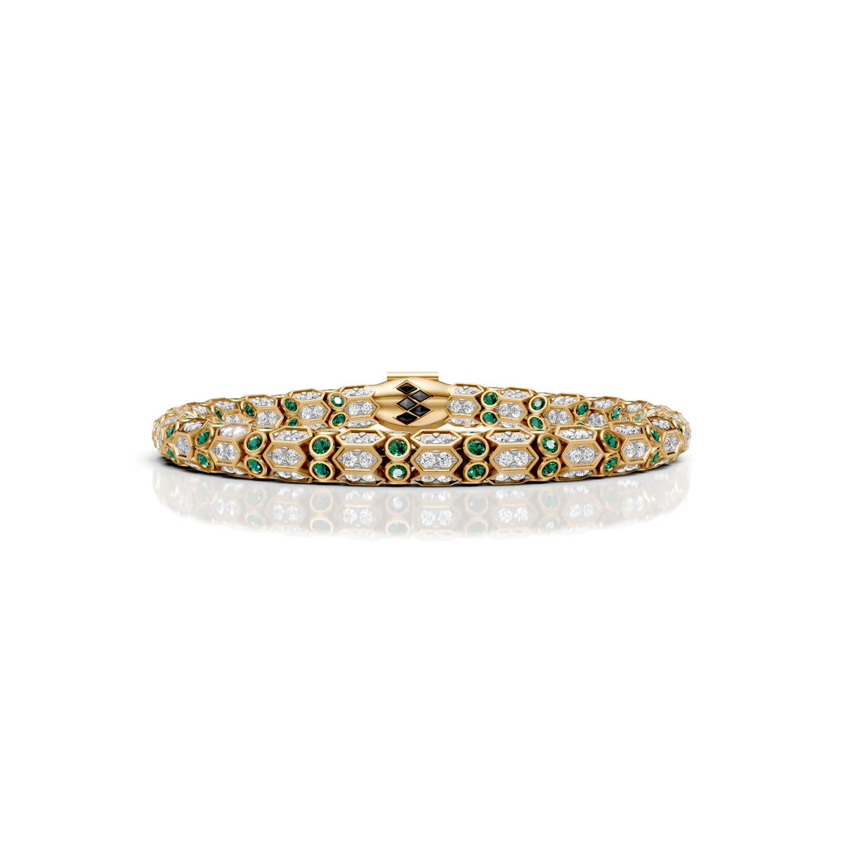 Green & White Diamond Rope Bracelet