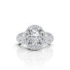Oval Halo Lattice Ring