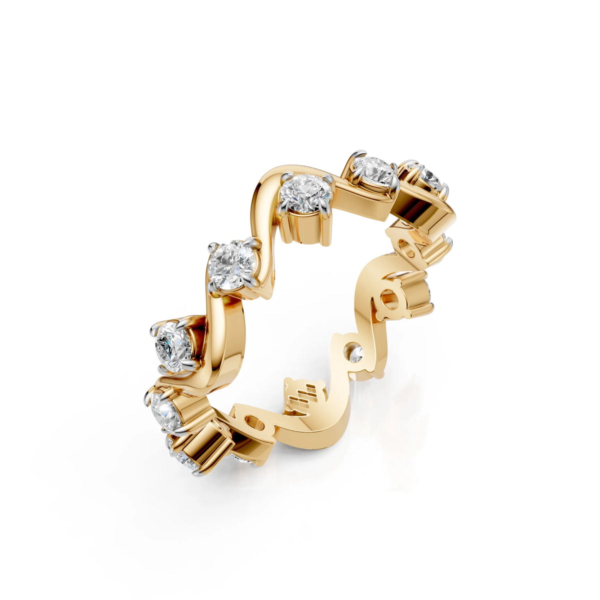 Diamond Wave Eternity Band Ring