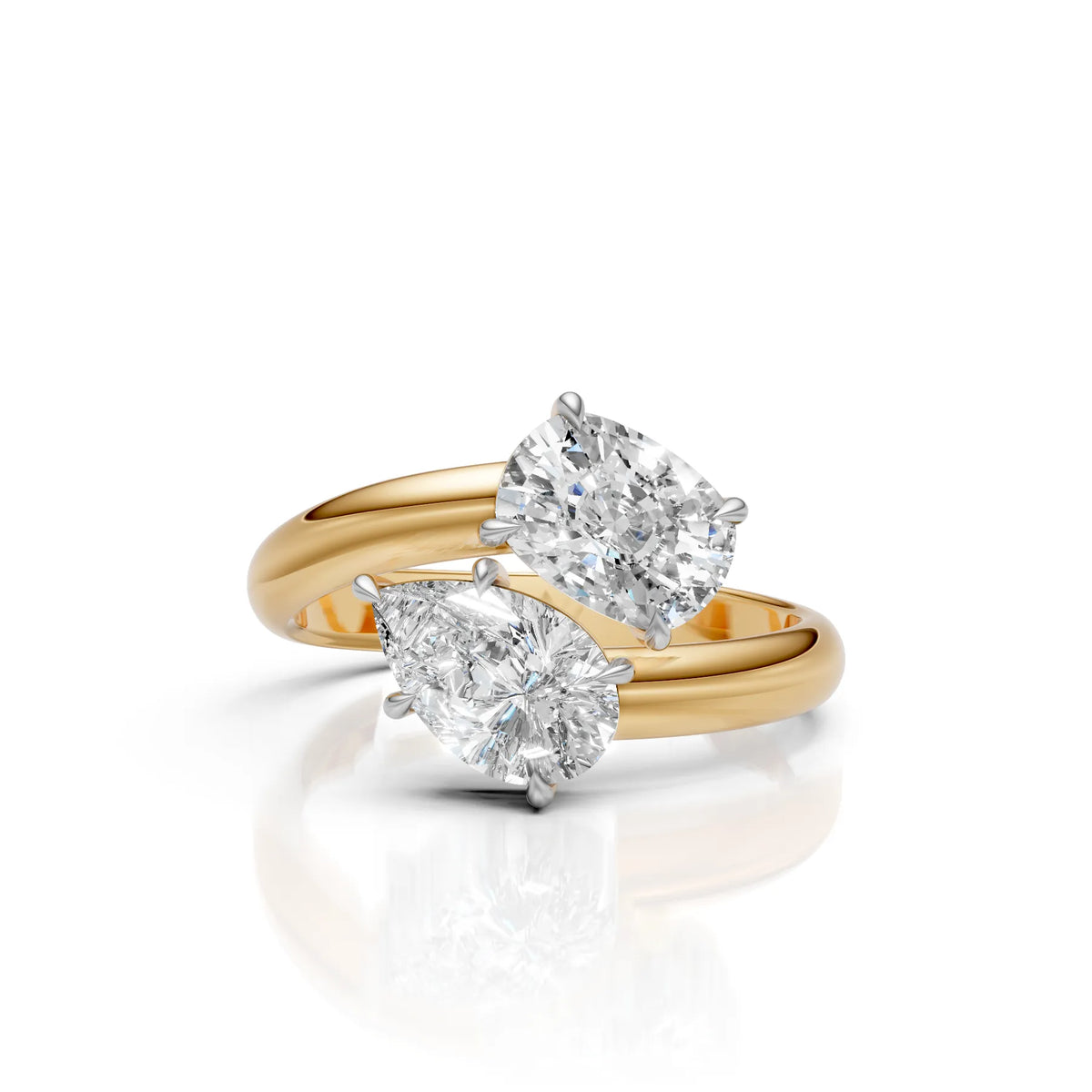 Pear Duo Moissanite Ring