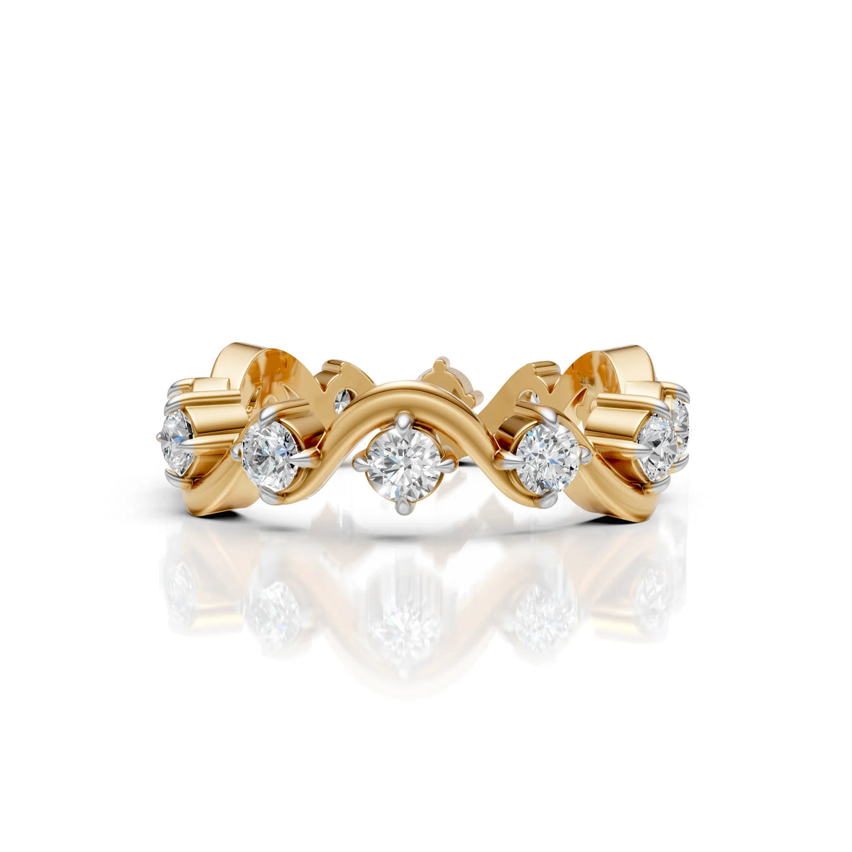 Diamond Wave Eternity Band Ring
