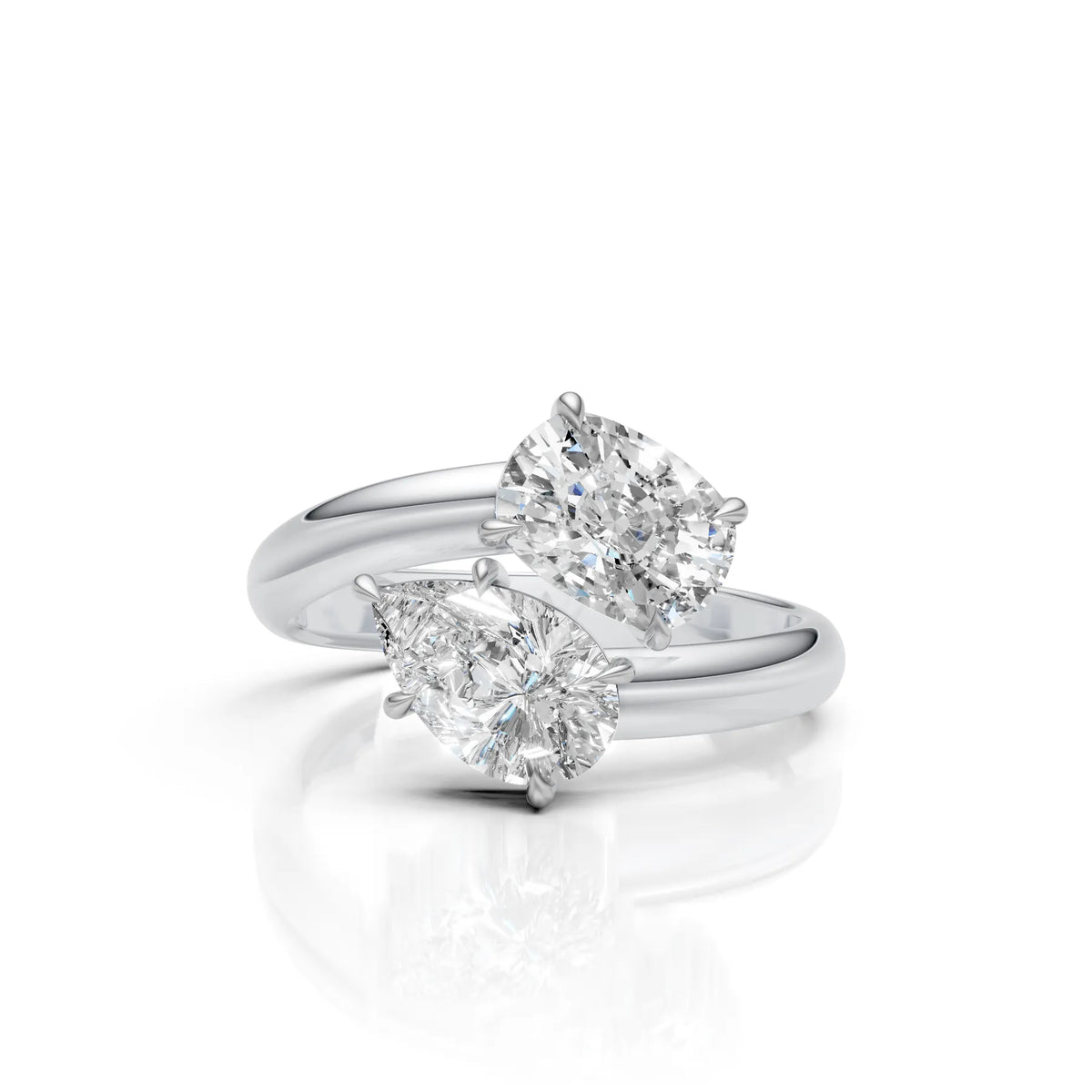 Pear Duo Moissanite Ring