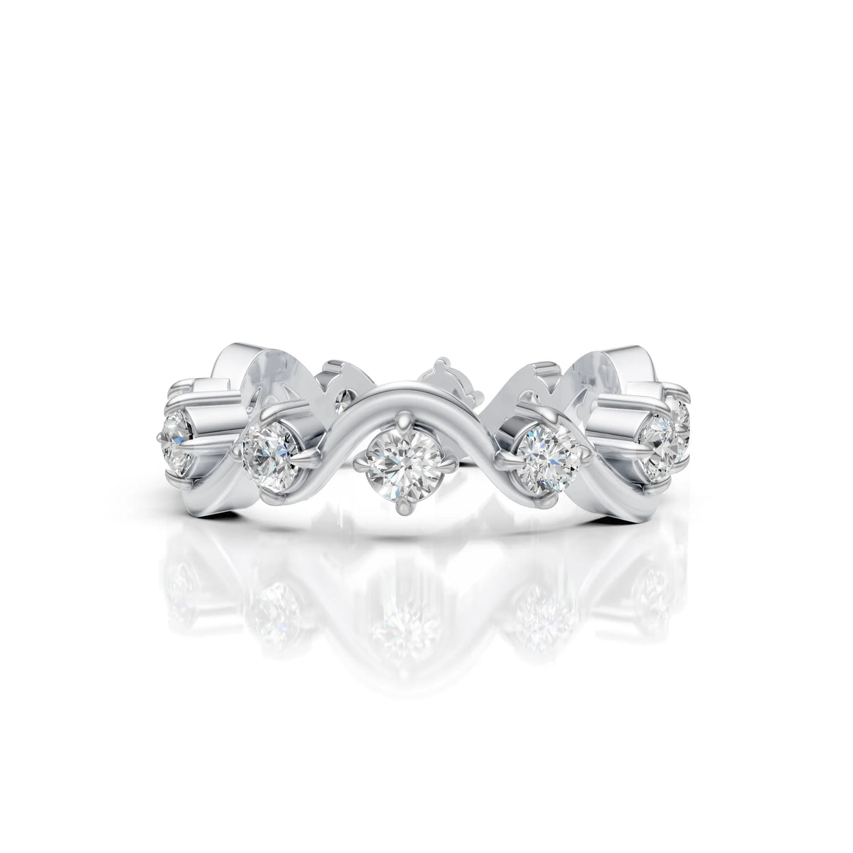 Diamond Wave Eternity Band Ring