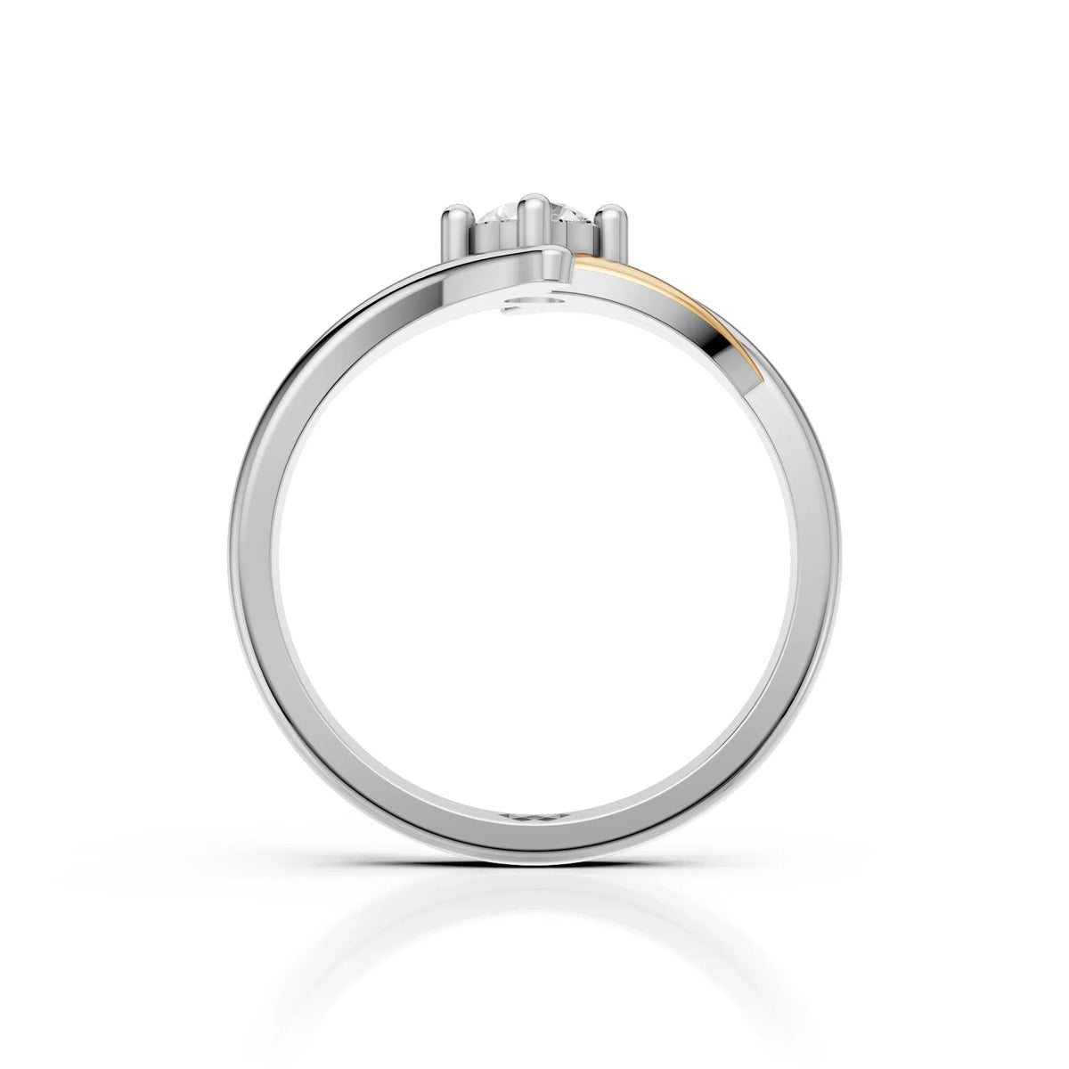 Two Tone Solitaire Ring