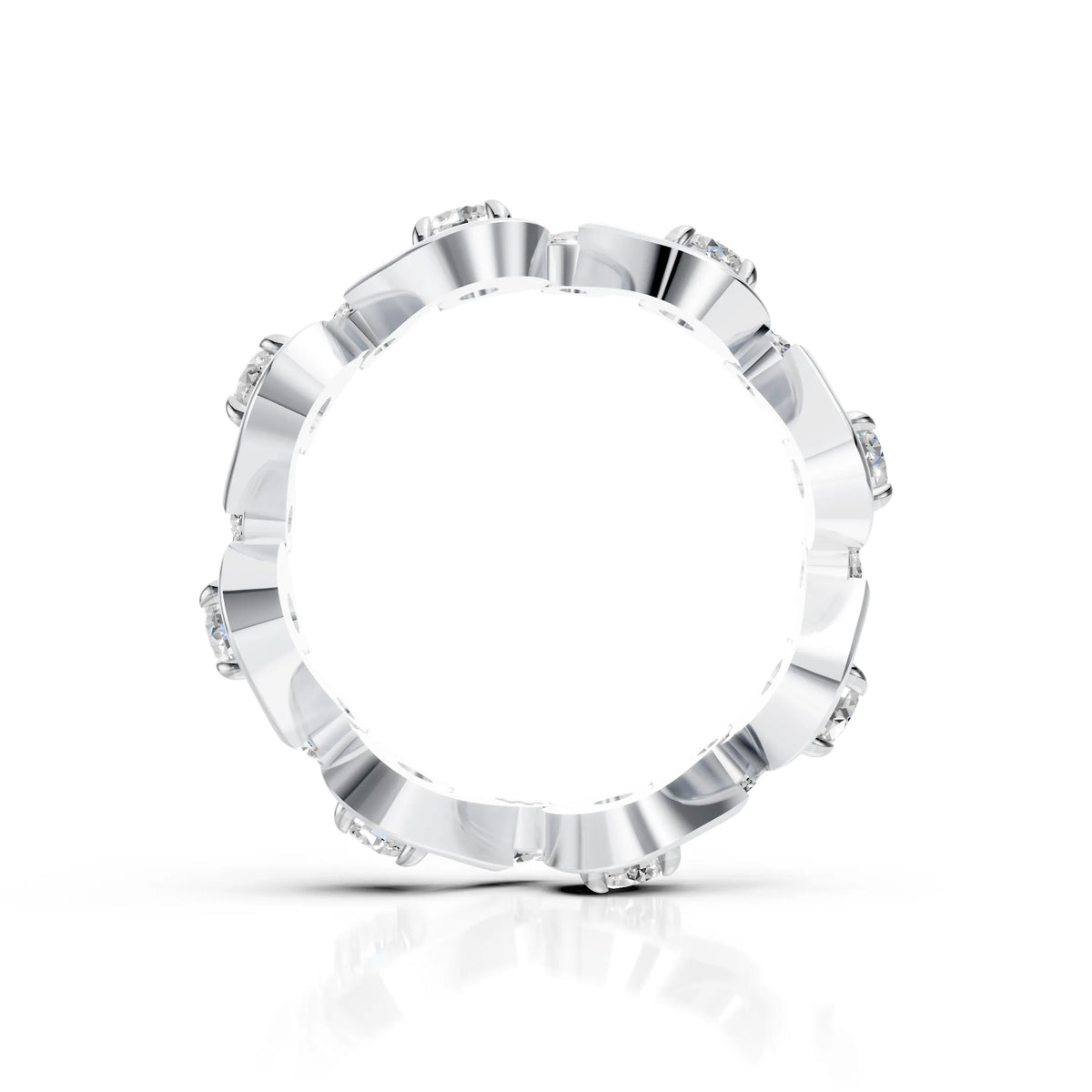Diamond Swirl Eternity Band Ring