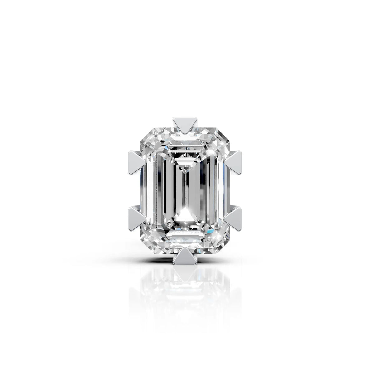 Emerald Cut Six-Prong Diamond Stud (1 PC)