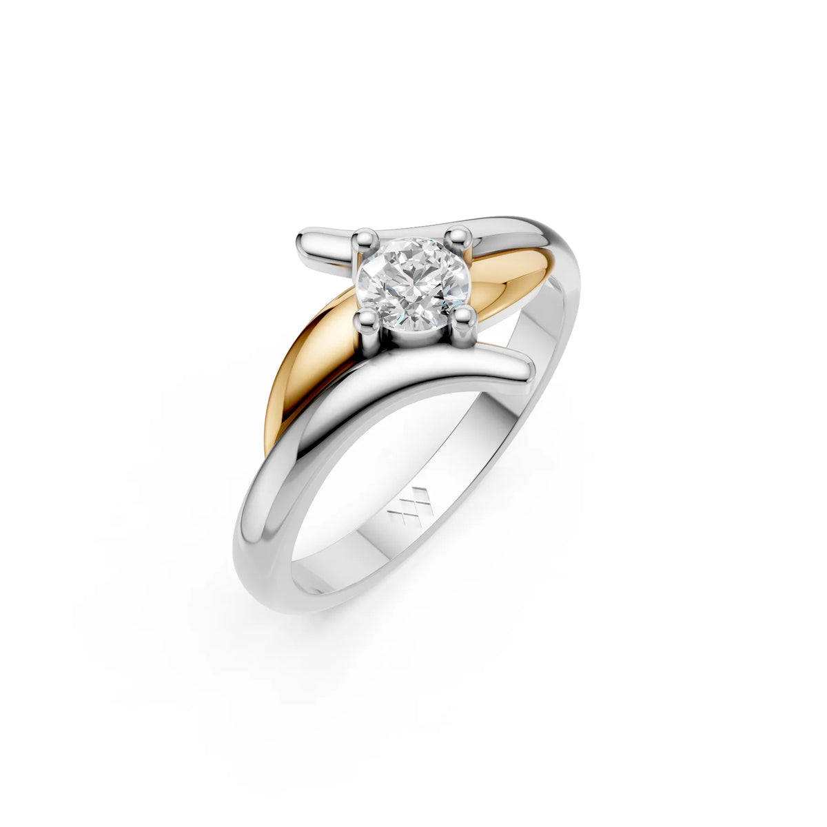 Two Tone Solitaire Ring