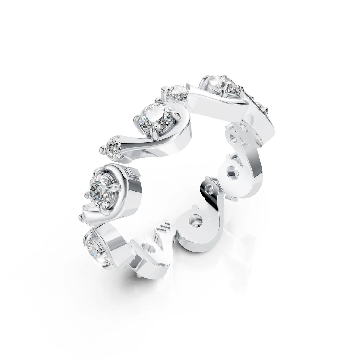 Diamond Swirl Eternity Band Ring