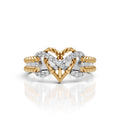 Two-Tone Infinity Heart Diamond Ring