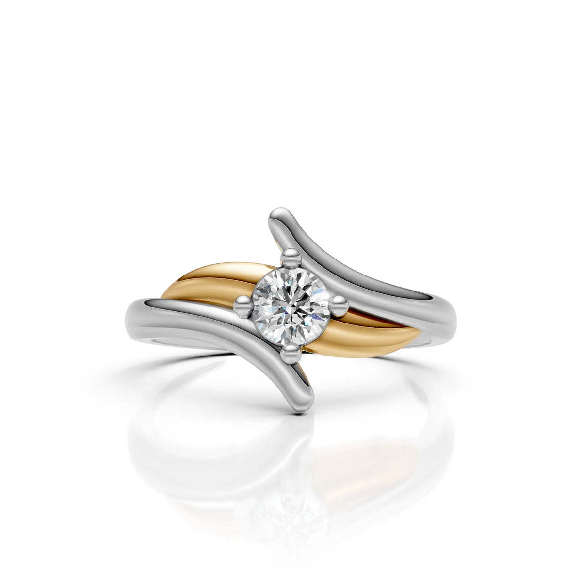 Two Tone Solitaire Ring