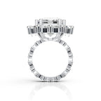Royal Emerald Cut Diamond Cluster Ring