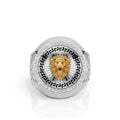 Solid Gold  And 925 Sterling Silver Gold Moissanite Diamond Bulky Lion Ring