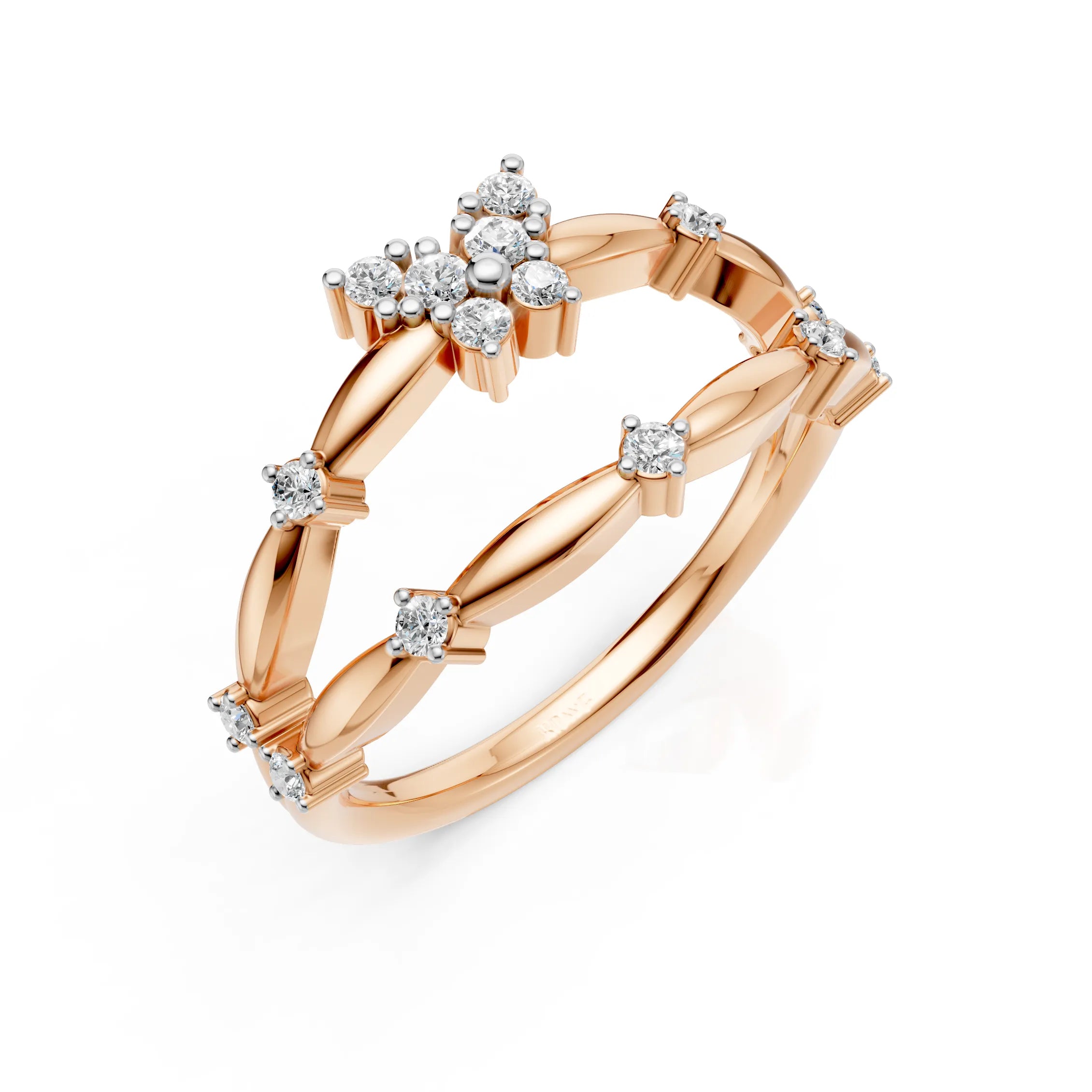 Modern Floral Diamond Ring