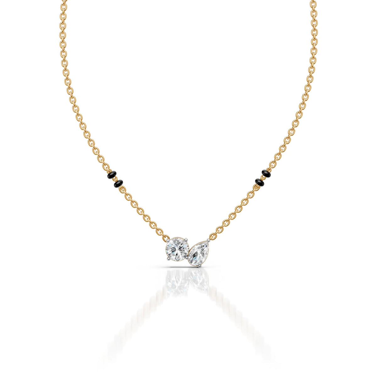 Round & Pear Diamond Mangalsutra