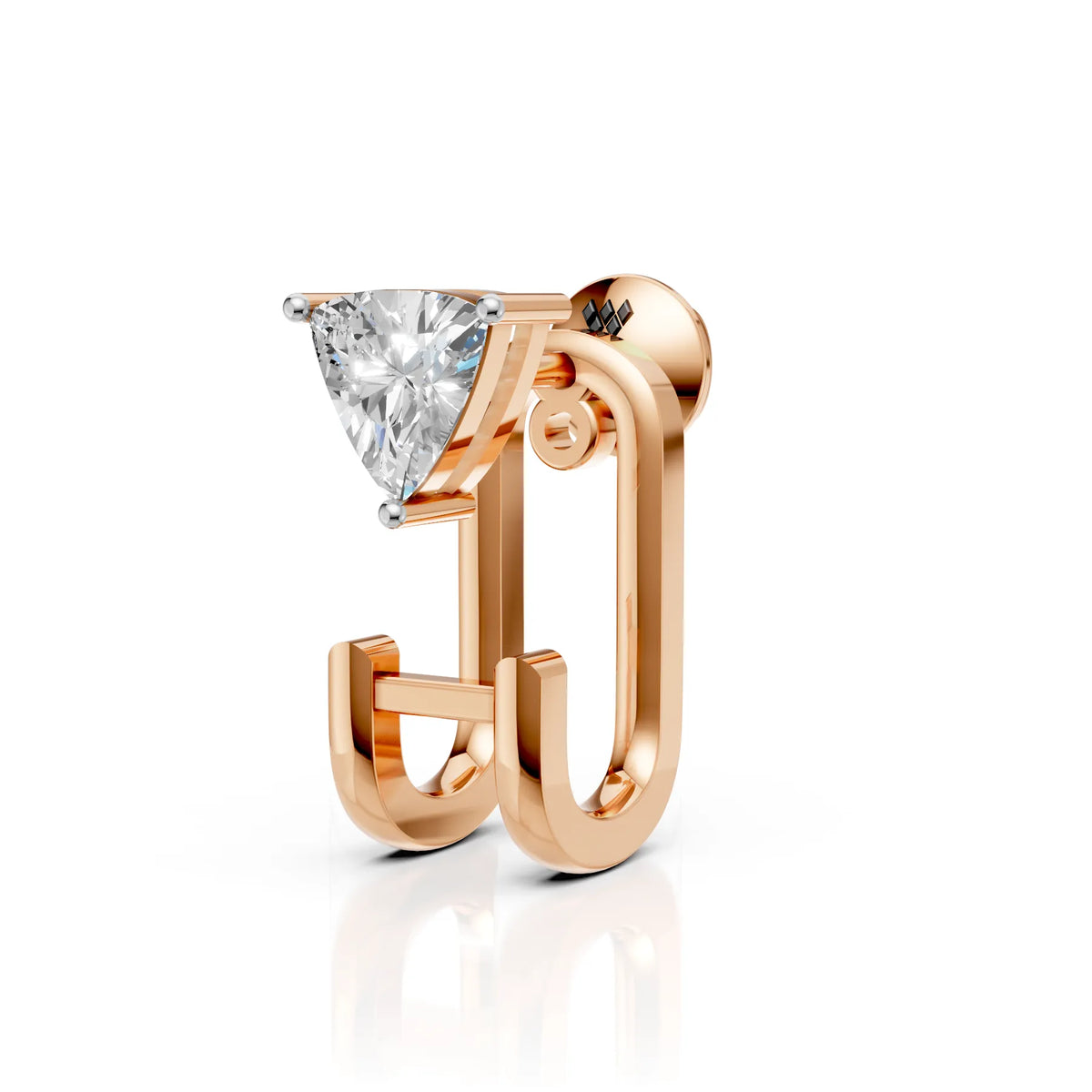 Trillion Diamond Open Hoop Stud