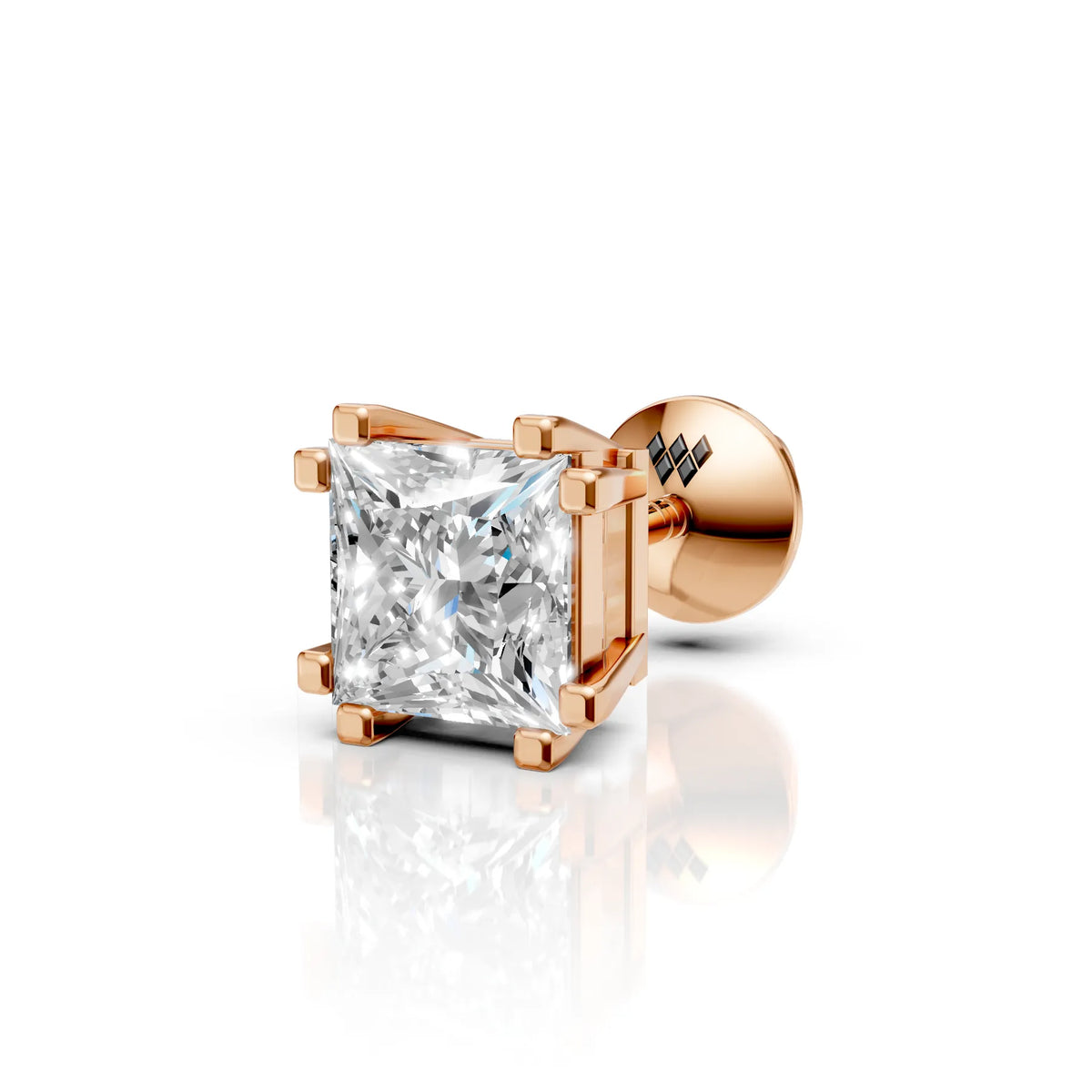 Princess Cut Eight Prong Diamond Stud (1 PC)