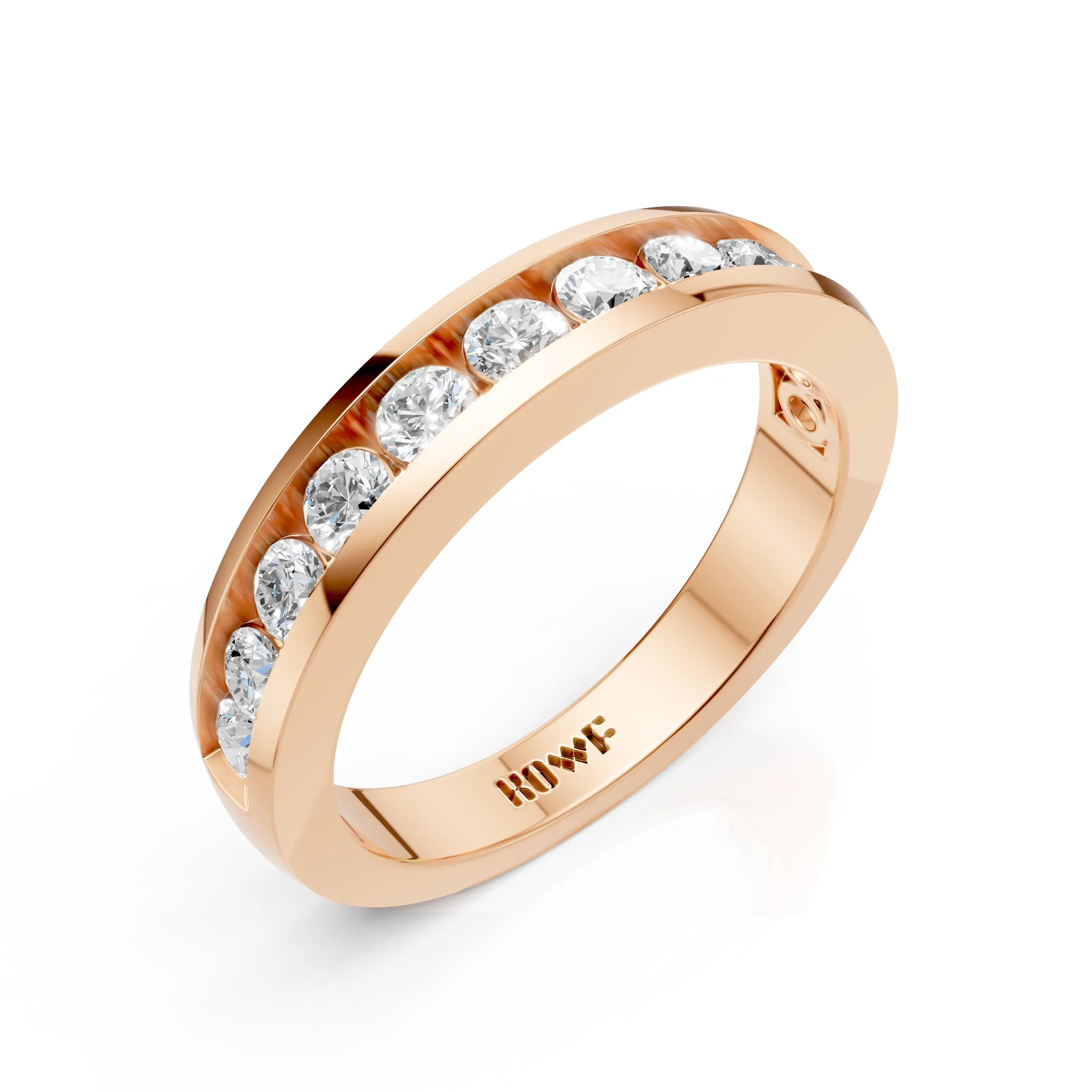 Channel Set Round Diamond Band Ring
