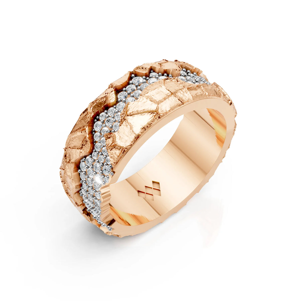 Textured Diamond Band Ring