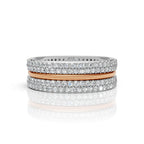 Solid Gold And 925 Sterling Silver Gold Moissanite Diamond Band Ring
