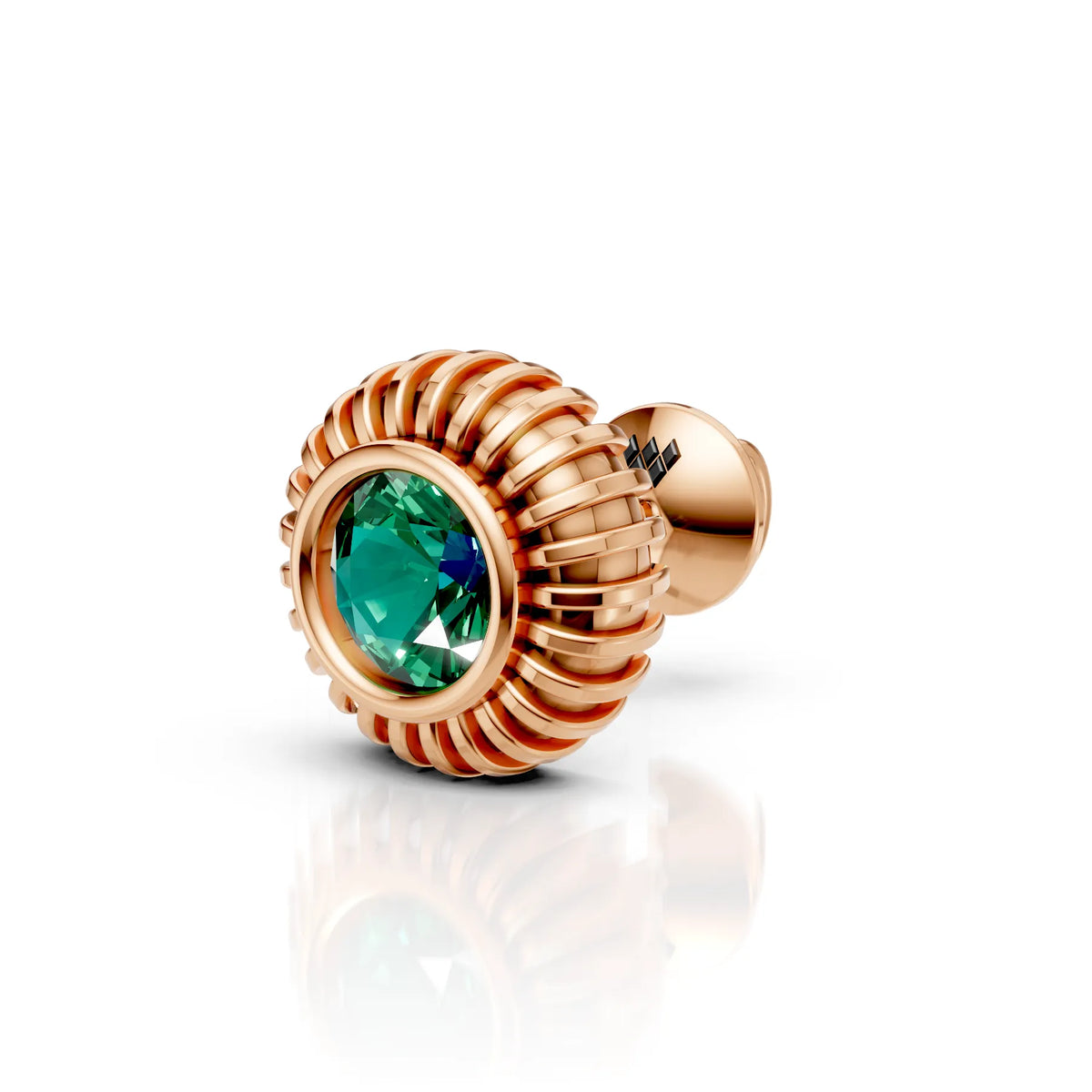Green Solitaire Sunburst Studs