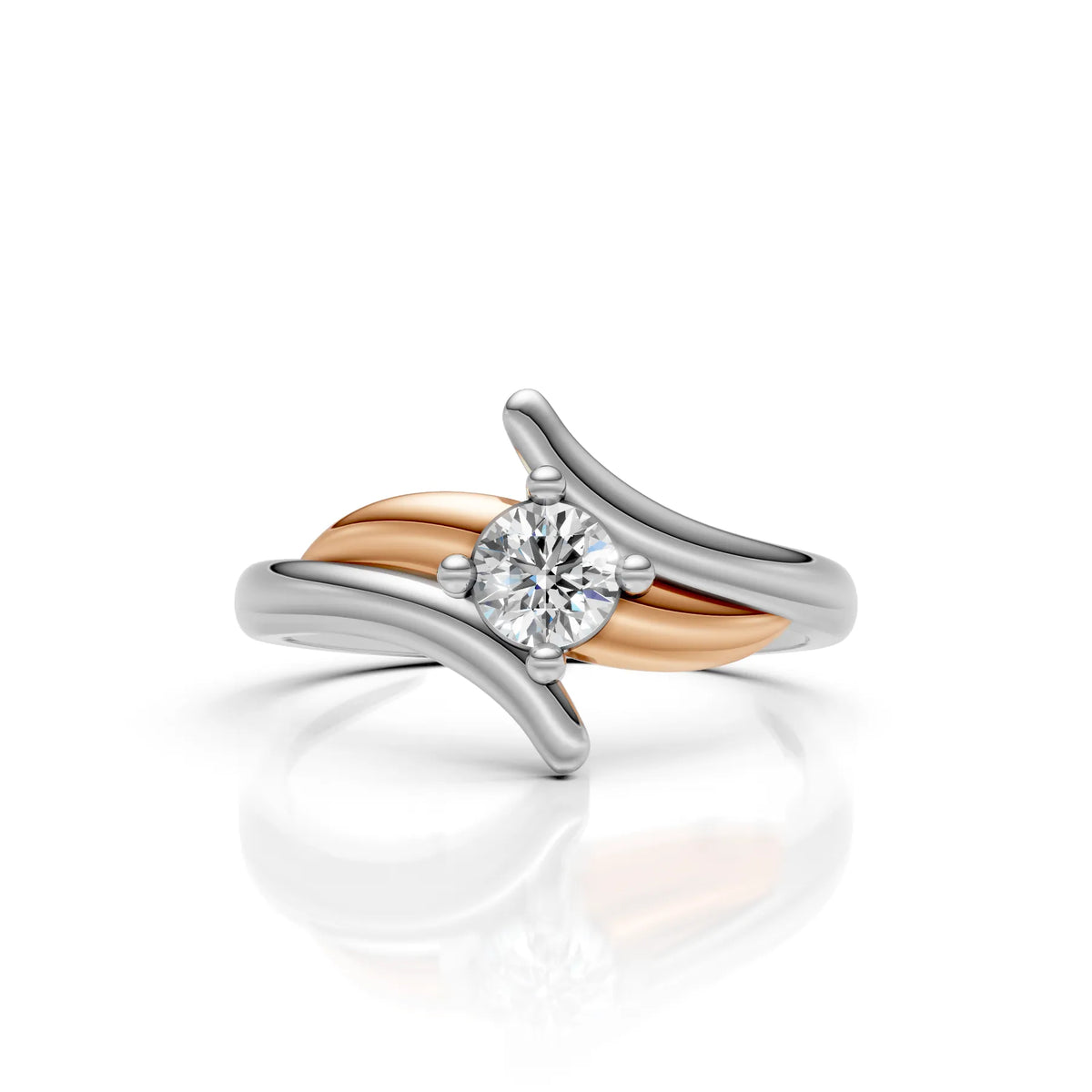 Two Tone Solitaire Ring