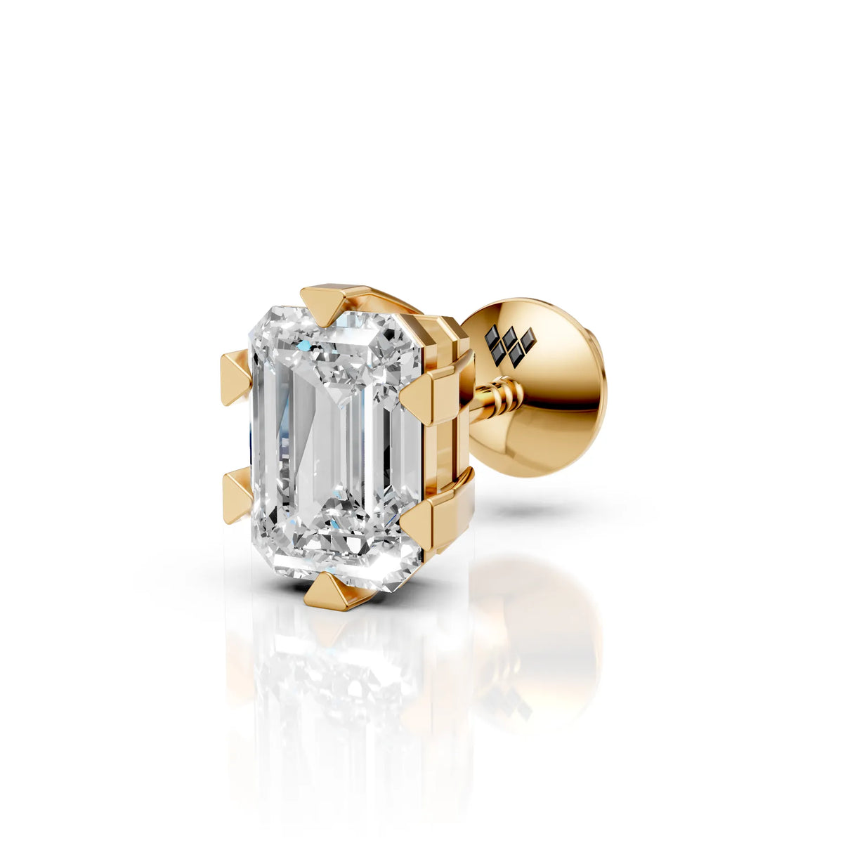 Emerald Cut Six-Prong Diamond Stud (1 PC)