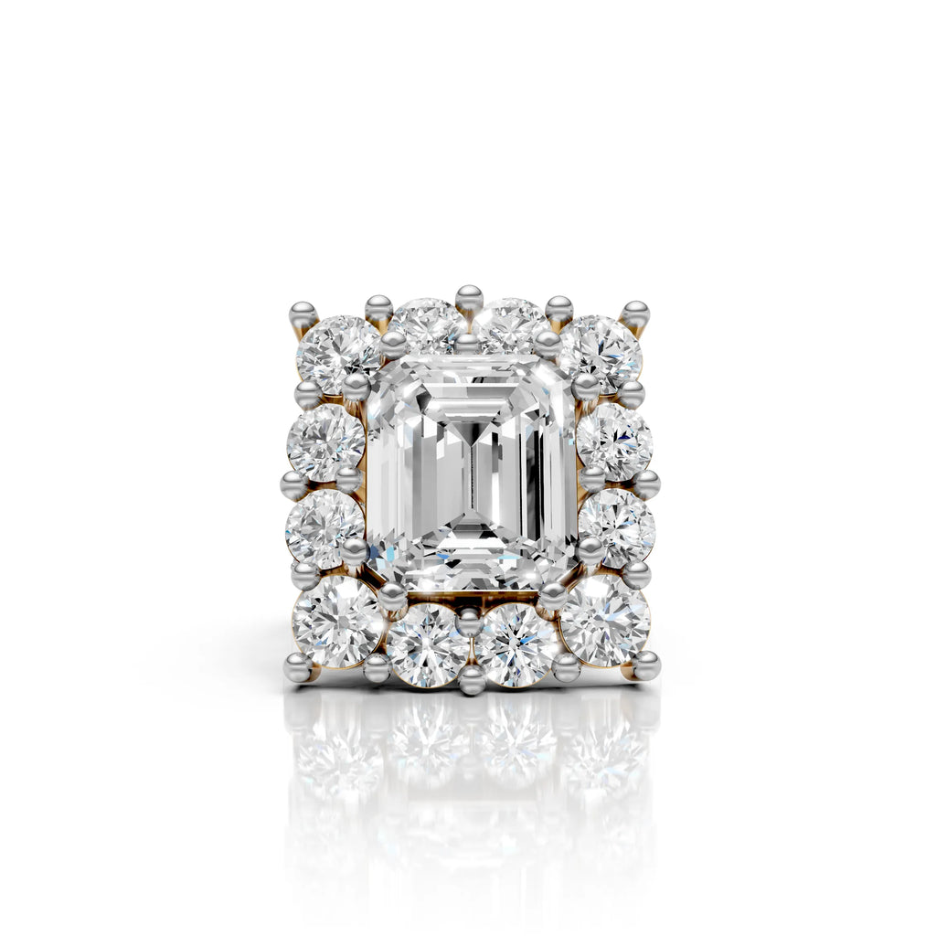 Royal Emerald Cut Diamond Cluster Ring