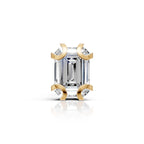 Emerald Cut Crescent Claw Stud (1 PC)