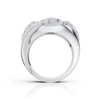 Silver Ring with Blue CZ Diamond