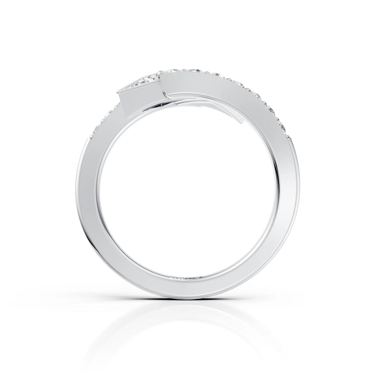 Geometric Diamond Open Wrap Ring