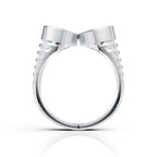 Double Heart Diamond Open Ring
