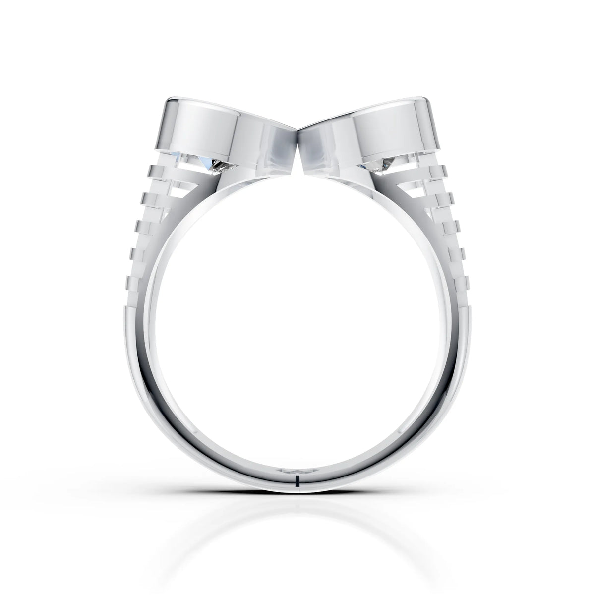 Double Heart Diamond Open Ring