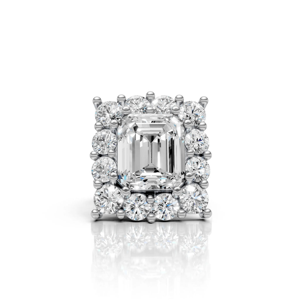 Royal Emerald Cut Diamond Cluster Ring