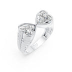 Double Heart Diamond Open Ring