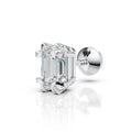 Emerald Cut Crescent Claw Stud (1 PC)