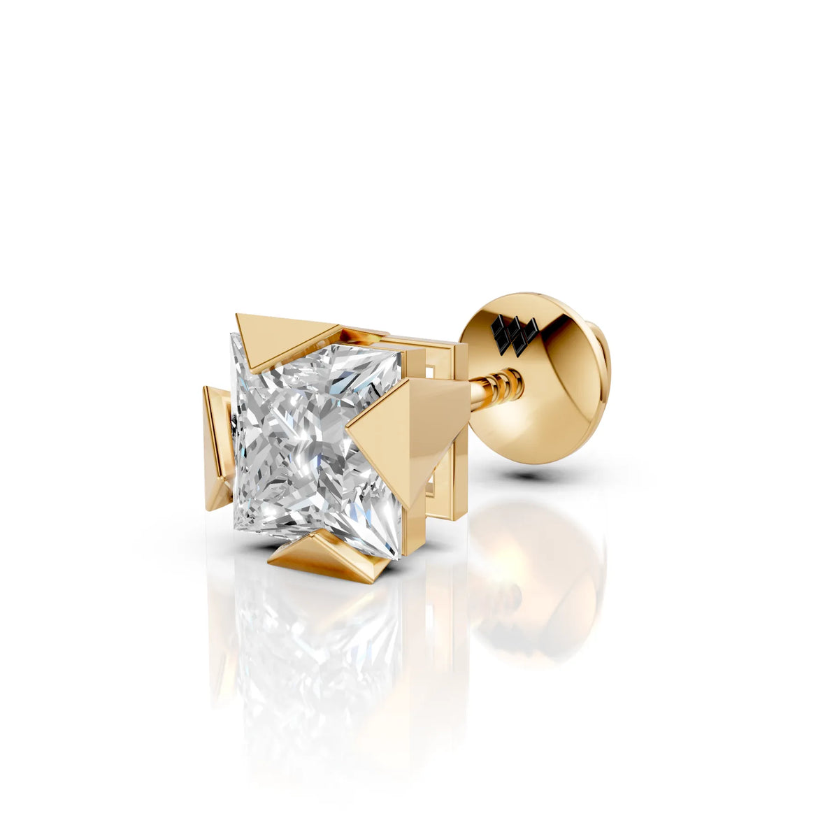 Princess Cut Triangle Claw Diamond Stud (1 PC)