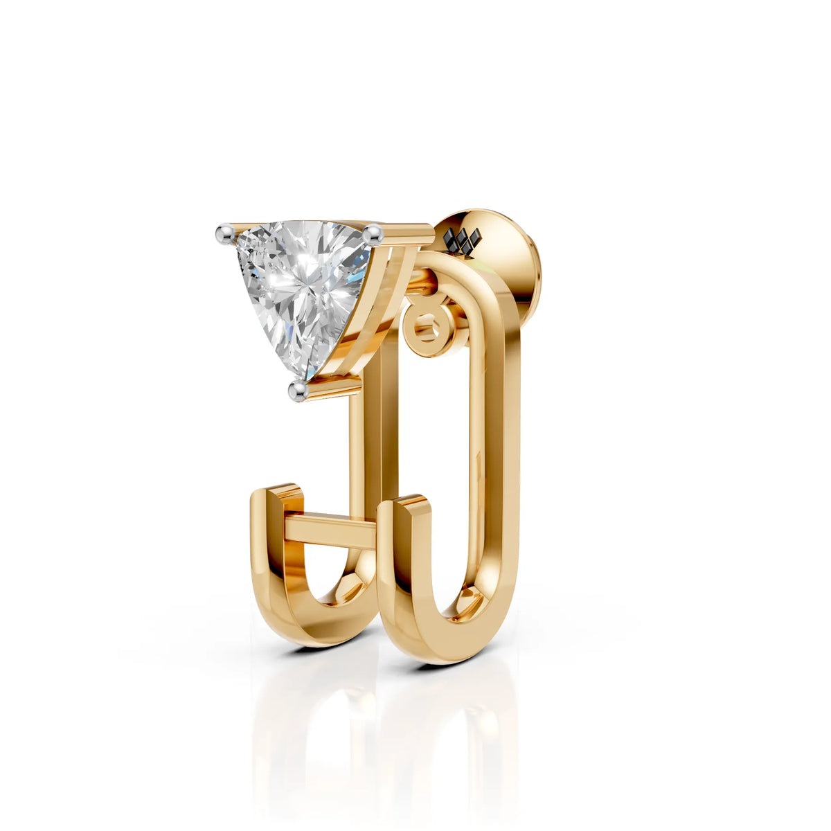 Trillion Diamond Open Hoop Stud