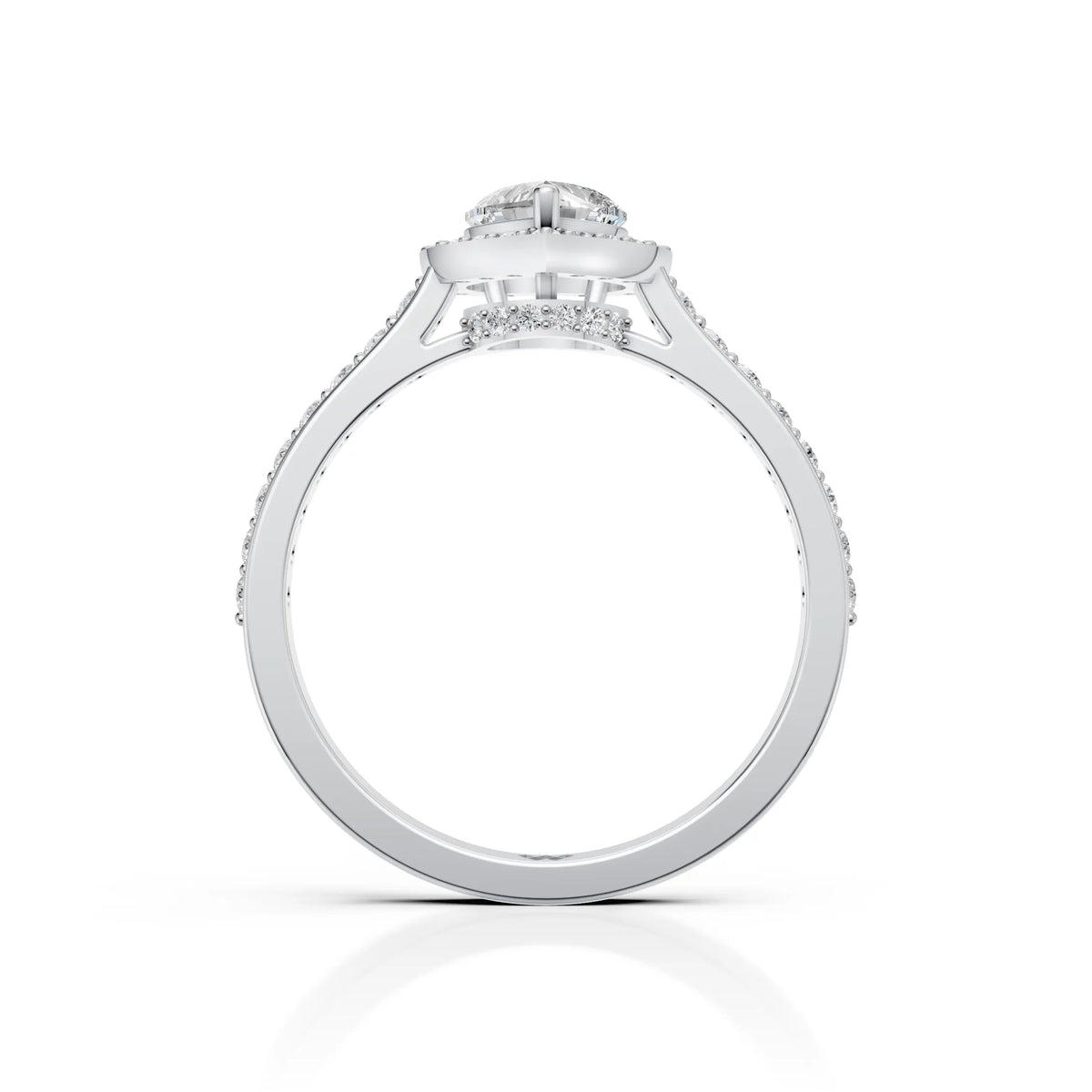 Heart Shape Diamond Halo Ring
