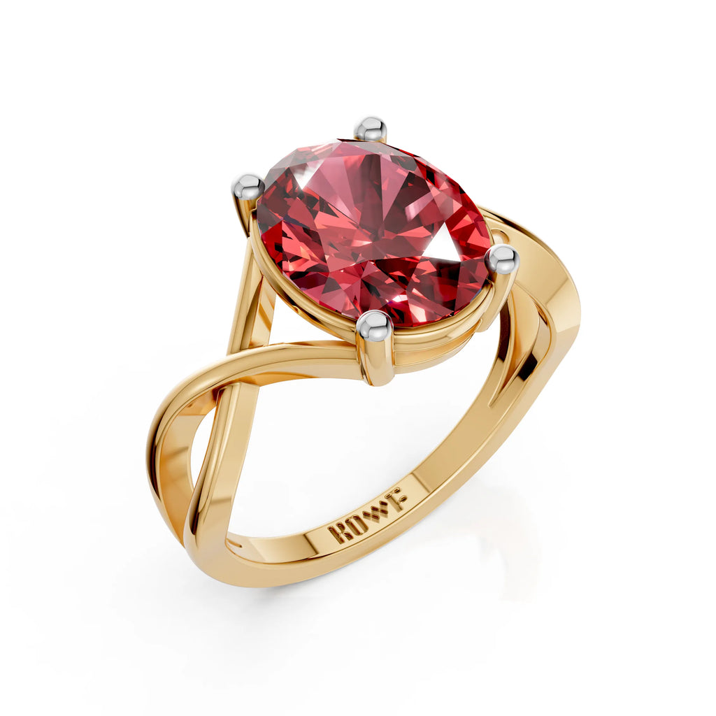 Modern Round Ruby Solitaire Ring